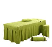 Copri Lettino Da Massaggio Lenzuolo da letto for salone di bellezza 5 pezzi Breve gonna for Copriletto con foro for massaggio del corpo(Fruit green,190cm x 80cm)