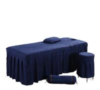 Copri Lettino Da Massaggio Lenzuolo da letto for salone di bellezza 5 pezzi Breve gonna for Copriletto con foro for massaggio del corpo(Navy blue,Pillow case 30x50cm)