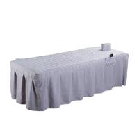 Copri Lettino Da Massaggio Lenzuolo da letto for salone di bellezza 5 pezzi Breve gonna for Copriletto con foro for massaggio del corpo(Gray,190cm x 70cm)
