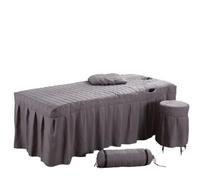 Copri Lettino Da Massaggio Lenzuolo da letto for salone di bellezza 5 pezzi Breve gonna for Copriletto con foro for massaggio del corpo(DARK GRAY,180cm x 60cm)
