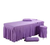 Copri Lettino Da Massaggio Lenzuolo da letto for salone di bellezza 5 pezzi Breve gonna for Copriletto con foro for massaggio del corpo(Lilac,185cm x 70cm)