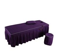 Copri Lettino Da Massaggio Lenzuolo da letto for salone di bellezza 5 pezzi Breve gonna for Copriletto con foro for massaggio del corpo(Dark purple,190cm x 80cm)