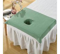 Copri Lettino Da Massaggio Lenzuolo da massaggio SPA in puro cotone, asciugamano for il viso con foro for letto di bellezza, 50 * 70 cm, copricuscino anti-olio for salone(Dark Green)