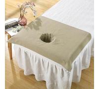 Copri Lettino Da Massaggio Lenzuolo da massaggio SPA in puro cotone, asciugamano for il viso con foro for letto di bellezza, 50 * 70 cm, copricuscino anti-olio for salone(Khaki)