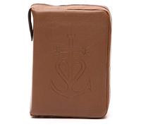 Copri Liturgia delle Ore 4 Vol. Ancora Salvezza Pelle Marrone Zip