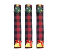 Copri maniglia per frigorifero con disegni 3D Babbo Natale, pupazzi di neve e alce, in tessuto non tessuto per elettrodomestici da cucina (E)