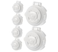 Copri Manopole Fornelli Child Proof 6 Pezzi Bianco Plastico | Protezione per Sicurezza Cucina, Operazione Semplice e Manutenzione Facile, Set da 6 Elementi