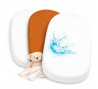 Copri-Materasso Co-Sleeping 60x80cm (Set di 2) Compatibile IORA + 1 Fodera Impermeabile Proteggi-Materasso Co-Sleeping Compatibile Iora - Set 2+1 Copr Materassi Co-Sleeping - Oeko-TEX (Bianco/Camel