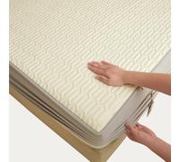 Copri Materasso con Angoli Matrimoniale/Singolo Cotone 60X120,70X140,140X190/200,160X190/200 Proteggi Materasso Trapuntato Traspirante Lavabile Lenzuolo Fodera Materasso Fino a 30cm(2xpillowcase,Beig