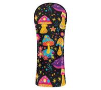 Copri mazza da golf a forma di fungo, per uomo e donna, in pelle PU, con etichette intercambiabili, per driver in legno ibrido