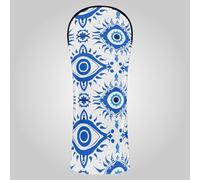 Copri mazza da golf tradizionale blu Evil Eye, in pelle di alta qualità, impermeabile, con targhetta numerica, progettato per adattarsi a tutti i legni e conducenti