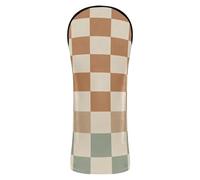 Copri mazza da golf vintage a scacchi con etichette numerate, progettato per adattarsi a tutti i legni e conducenti