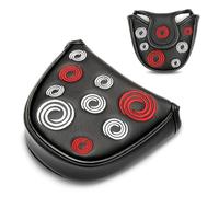 Copri mazza per putter e putter, con ricamo a cerchio, chiusura magnetica di alta qualità, semicircolare, per mazza da golf, si applica alle coperture per putter Odyssey