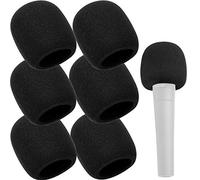Copri microfono in schiuma, colore nero, per la maggior parte dei microfoni, 6 pezzi