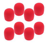 Copri Microfono in Schiuma Rosso, 8 Pezzi per Microfoni | Protezione Contro gli Spruzzi, Manutenzione Semplice, per Microfoni Portatili e Dinamici, Salette e Parlare
