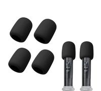 Copri microfono per microfoni, confezione da 4 coperture in schiuma compatibili con sistema microfonico wireless PartyBox e microfono PartyBox, filtro anti-pop parabrezza nero per canto dal vivo e
