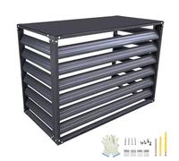 Copri Motore Condizionatore Esterno, Pannelli per Recinzione per La Privacy Esterna, Griglia a Persiana 4 Pannelli, Materiale in Acciaio Zincato(Gray,100x50x70cm/39x20x28in)