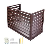 Copri Motore Condizionatore Esterno, Recinzione per Pattumiera con Schermo per La Privacy All'aperto, 3 Picchetti, per Esterni, Attrezzatura per Piscina(Brown,110x60x80cm/43x24x31in)