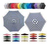 Copri Ombrellone da Giardino 3x3 4x4, Telo di Ricambio per Ombrellone 6/8 Stecche, Tettuccio Sostitutivo Tessuto Impermeabile per Parasole Esterno Terrazza (2m-4m)(Blue White,6 ribs:2.8M/9.2FT)