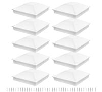 Copri Paletti 4X4 - Copricapi Per Pali Da Recinzione 10x10 Cm,Bianchi 10 Pezzi Protettivi Decorativi Resistente ai Raggi UV per Esterni