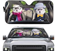 Copri Parabrezza per Car Pieghevole Parasole Auto Parabrezza Anti-UV Copri Vetro Car Universale per SUV Camion Estate Cane Terrier Bianco, Amico Dell'Anima Gemella Invernale L