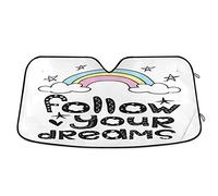 Copri Parabrezza per Car Pieghevole Parasole Auto Parabrezza Anti-UV Parasole per Auto Universale per Camion SUV Estate Segui I Tuoi Sogni - Citazione Ispiratrice S