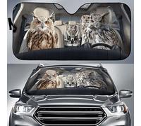 Copri Parabrezza per Car Pieghevole Parasole Auto Parabrezza Anti-UV Parasole per Auto Universale per Estate Camion SUV Famiglia di Gufi Realistici sulla Strada M