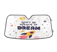 Copri Parabrezza per Car Pieghevole Parasole Auto Parabrezza Anti-UV Parasole per Auto Universale per SUV Camion Estate Non Aver Paura di Sognare - Citazione Motivazionale M