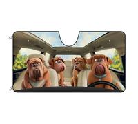 Copri Parabrezza per Car Portabile Parasole per Auto Impermeabile Parasole Auto Parabrezza Universale per Estate Camion SUV Divertente Famiglia di Cani Dogue De Bordeaux M