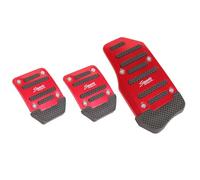 Copri Pedali Antiscivolo Auto per Alfa Romeo Stelvio - Pedali Poggiapiedi in Metall per Gas/Freno/Frizione - AT MT Copertura Pedale - Copripedale Sportivo,Automatic Transmission- Red