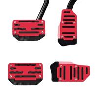 Copri Pedali Auto Kit Di Copri Pedali Per Auto Con Cambio Automatico Manuale Universale In Alluminio, Copri Pedali Freno Frizione Acceleratore Copri Pedali(Automatic Red Set)