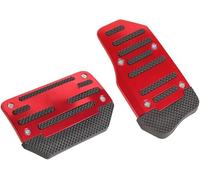 Copri Pedali Auto per Ford Puma MK2 ST/ST-Line X 2020-2023 2024 2025, Pedali Auto Copripedale Antiscivolo Pedaliera Auto in Metallo per Freni,Red-Automatic