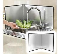 Copri Piano Cottura Paraspruzzi per Lavello/Copertura per Fornelli Impermeabile, Paraschizzi in Acciaio a 2/3/4 Lati per Piano Cottura, Copertura per Fornelli Ignifuga(2Sided-30x30xH30cm(12x12xH12"))