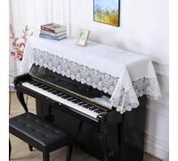 Copri Pianoforte Ricamo In Pizzo Pianoforte Verticale Asciugamano Antipolvere Per Pianoforte Coperchio Protettivo Per Tastiera Di Pianoforte Elettronico Panno Decorativo-White