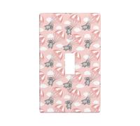Copri piastra da parete a forma di koala grigio paracadute, 1 gang piastre da parete di dimensioni standard 11,4 x 7 cm, copertura decorativa per interruttore della luce a levetta, in policarbonato