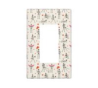 Copri piastra da parete con teschio d'amore di Halloween, 1 gang piatti da parete di dimensioni standard 11,2 x 6,9 cm, copertura decorativa per interruttore della luce, in policarbonato termoplastico