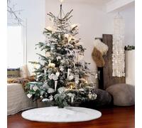 Copri piede base per albero di natale tappetino bianco 120cm pelliccia pelo lung