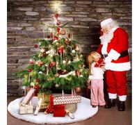 Copri piede base per albero di natale tappetino bianco 90cm pelliccia pelo corto