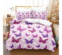 Copri Piumino Matrimoniale Farfalle In Fiore：Parure Copripiumino con Cerniera Matrimoniali Sacco Copri Piumino In Microfibra Morbido E Traspirante Copripiumino - 140x200cm