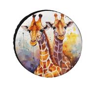 Copri pneumatici con giraffe acquerello, impermeabile, anti UV, da 30 pollici, per camper, camion, SUV, rimorchio, universale, per tutte le stagioni