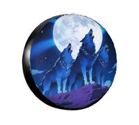 Copri Pneumatici Protezione Blue Wolf Moon Copriruota Per Auto 14 inch | impermeabile Coperchio Ruota di Scorta Universale borsa per pneumatici Per SUV Camion Rimorchio