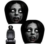 Copri Poggiatesta Auto 2 Pezzi Halloween Lavabili Elastici Da Paura