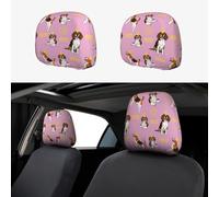 Copri poggiatesta per auto, accessori per interni per donne e uomini, 2 pezzi, motivo cane beagle, buon compleanno, copertura per poggiatesta auto, decorazione per interni