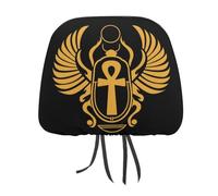 Copri poggiatesta per auto con motivo a forma di occhio di Horus, raffigurante l'antico Ankh egiziano. Set universale per poggiatesta per sedili anteriori e posteriori, adatto alla maggior parte dell