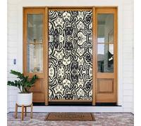 Copri porta con motivo astratto con facce di gatto, decorazioni decorative per interni ed esterni, primavera/estate/autunno/inverno, decorazioni natalizie di Halloween