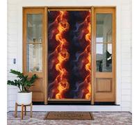 Copri porta con stampa a forma di fiamma rossa, decorazione decorativa per interni ed esterni, primavera, estate, autunno, inverno, Halloween, Natale, decorazioni per la casa