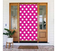 Copri porta con stampa a pois rosa acceso, decorazione decorativa per interni ed esterni, primavera, estate, autunno, inverno, Halloween, Natale, decorazioni per la casa