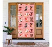 Copri porta con stampa di stivali colorati, decorativi, per interni/esterni, primavera, estate, autunno, inverno, Halloween, Natale, decorazioni per la casa