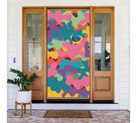 Copri porta con stampa mimetica arcobaleno, decorazione decorativa per interni ed esterni, primavera, estate, autunno, inverno, Halloween, Natale, decorazioni per la casa