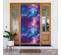 Copri porta con stampa nuvola viola e blu, decorazione decorativa per interni ed esterni, primavera, estate, autunno, inverno, Halloween, Natale, decorazioni per la casa